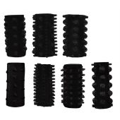 Набор из 7 черных насадок PENIS SLEEVES SET - Dream Toys - в Норильске купить с доставкой