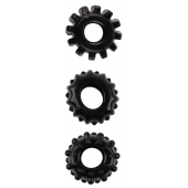Набор из 3 черных эрекционных колец SET OF 3 COCKRINGS - Dream Toys - в Норильске купить с доставкой