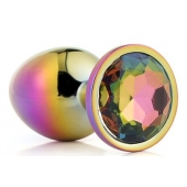 Голографическая анальная втулка с радужным кристаллом - 7,1 см. - Dream Toys - купить с доставкой в Норильске