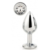Серебристая анальная втулка с прозрачным кристаллом - 7,1 см. - Dream Toys - купить с доставкой в Норильске