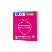 Презервативы с ароматом клубники LUXE Royal Strawberry Collection - 3 шт. - Luxe - купить с доставкой в Норильске