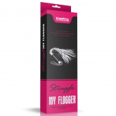 Серебристая плетка Struggle My Flogger с черной ручкой - 45 см. - Lovetoy - купить с доставкой в Норильске