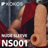 Телесная открытая насадка-реалистик с подхватом мошонки Nude Sleeve L - 14 см. - KOKOS - в Норильске купить с доставкой