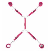 Ярко-розовый набор фиксаций на кровати Classic Bed Spreader - Lux Fetish - купить с доставкой в Норильске