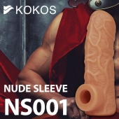 Телесная открытая насадка-реалистик с подхватом мошонки Nude Sleeve S - 10 см. - KOKOS - в Норильске купить с доставкой