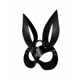 Черная кожаная маска зайки Miss Bunny - БДСМ Арсенал - купить с доставкой в Норильске
