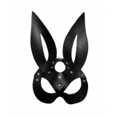 Черная кожаная маска зайки Miss Bunny - БДСМ Арсенал - купить с доставкой в Норильске