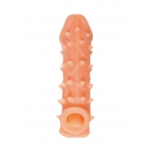 Телесная закрытая насадка с пупырышками Cock Sleeve Size M - 15,6 см. - KOKOS - в Норильске купить с доставкой
