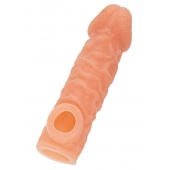 Телесная закрытая насадка с шершавой головкой Cock Sleeve Size L - 17,6 см. - KOKOS - в Норильске купить с доставкой