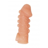 Телесная закрытая насадка с шишечками Cock Sleeve Size S - 13,8 см. - KOKOS - в Норильске купить с доставкой
