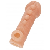 Телесная закрытая насадка с шишечками Cock Sleeve Size S - 13,8 см. - KOKOS - в Норильске купить с доставкой