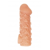 Телесная закрытая насадка с пучками шишечек Cock Sleeve Size M - 15,6 см. - KOKOS - в Норильске купить с доставкой