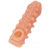 Телесная закрытая насадка с шариками Cock Sleeve Size M - 15,6 см. - KOKOS - в Норильске купить с доставкой