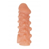 Телесная закрытая насадка с шариками Cock Sleeve Size L - 17,6 см. - KOKOS - в Норильске купить с доставкой