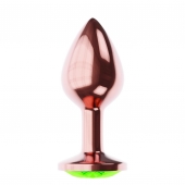 Пробка цвета розового золота с лаймовым кристаллом Diamond Emerald Shine S - 7,2 см. - Lola Games - купить с доставкой в Норильске