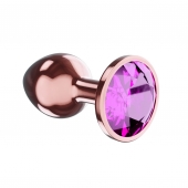 Пробка цвета розового золота с лиловым кристаллом Diamond Quartz Shine L - 8,3 см. - Lola Games - купить с доставкой в Норильске
