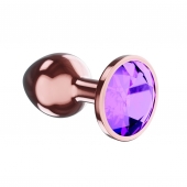 Пробка цвета розового золота с фиолетовым кристаллом Diamond Amethyst Shine L - 8,3 см. - Lola Games - купить с доставкой в Норильске