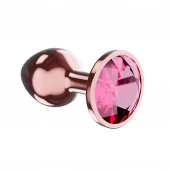 Пробка цвета розового золота с малиновым кристаллом Diamond Ruby Shine L - 8,3 см. - Lola Games - купить с доставкой в Норильске