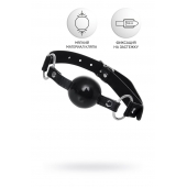 Черный кляп-шар на кожаных ремешках Anonymo - ToyFa - купить с доставкой в Норильске