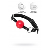 Красный кляп-шар на черных ремешках Anonymo - ToyFa - купить с доставкой в Норильске