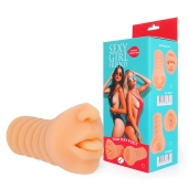 Телесный мастурбатор-ротик с высунутым язычком - Bior toys - в Норильске купить с доставкой