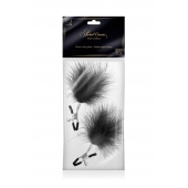 Зажимы на соски с черными пуховыми кисточками Sweet Caress Feather Nipple Clumps - Sweet Caress - купить с доставкой в Норильске