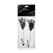 Зажимы для сосков с черными перьями Sweet Caress Feather Nipple Clumps - Sweet Caress - купить с доставкой в Норильске