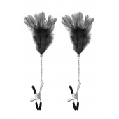 Зажимы для сосков с черными перьями Sweet Caress Feather Nipple Clumps - Sweet Caress - купить с доставкой в Норильске