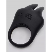 Черное эрекционное виброкольцо Sensation Rechargeable Vibrating Rabbit Love Ring - Fifty Shades of Grey - в Норильске купить с доставкой