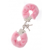 Металлические наручники с розовой меховой опушкой METAL HANDCUFF WITH PLUSH PINK - Dream Toys - купить с доставкой в Норильске