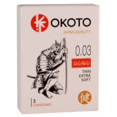Тонкие презервативы OKOTO Thin Extra Soft - 3 шт. - Sitabella - купить с доставкой в Норильске