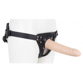 Пустотелый страпон Harness CLASSIC с бандажом - 19,5 см. - LOVETOY (А-Полимер) - купить с доставкой в Норильске