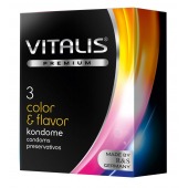 Цветные ароматизированные презервативы VITALIS PREMIUM color   flavor - 3 шт. - Vitalis - купить с доставкой в Норильске