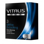 Презервативы VITALIS PREMIUM delay   cooling с охлаждающим эффектом - 3 шт. - Vitalis - купить с доставкой в Норильске