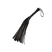 Чёрная кожаная плеть с 22 хвостами - 40 см. - Sitabella - купить с доставкой в Норильске