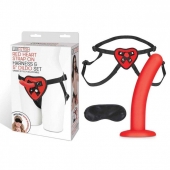 Красный поясной фаллоимитатор Red Heart Strap on Harness   5in Dildo Set - 12,25 см. - Lux Fetish - купить с доставкой в Норильске