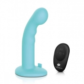 Голубая изогнутая насадка 6in Remote Control Ripple P-Spot G-Spot на черных трусиках - 16 см. - Pegasus - купить с доставкой в Норильске
