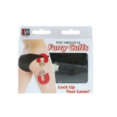 Металлические наручники с чёрной меховой опушкой - Dream Toys - купить с доставкой в Норильске
