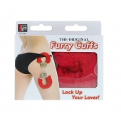 Металлические наручники с красной меховой опушкой METAL HANDCUFF WITH PLUSH RED - Dream Toys - купить с доставкой в Норильске