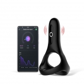 Черное виброкольцо Magic Motion Rise с подхватом мошонки - Magic Motion - в Норильске купить с доставкой
