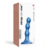 Голубая насадка Strap-On-Me Dildo Plug Balls size S - Strap-on-me - купить с доставкой в Норильске