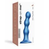 Голубая насадка Strap-On-Me Dildo Plug Balls size L - Strap-on-me - купить с доставкой в Норильске