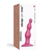 Розовая насадка Strap-On-Me Dildo Plug Beads size S - Strap-on-me - купить с доставкой в Норильске