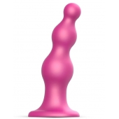 Розовая насадка Strap-On-Me Dildo Plug Beads size S - Strap-on-me - купить с доставкой в Норильске