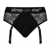 Черные трусики для насадок Diva Lingerie Harness - size S - Strap-on-me - купить с доставкой в Норильске