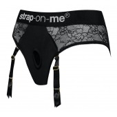 Черные трусики для насадок Diva Lingerie Harness - size M - Strap-on-me - купить с доставкой в Норильске