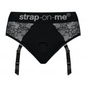 Черные трусики для насадок Diva Lingerie Harness - size M - Strap-on-me - купить с доставкой в Норильске