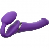 Фиолетовый безремневой вибрострапон Vibrating Bendable Strap-On - size L - Strap-on-me - купить с доставкой в Норильске