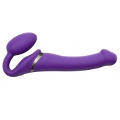 Фиолетовый безремневой вибрострапон Vibrating Bendable Strap-On - size L - Strap-on-me - купить с доставкой в Норильске