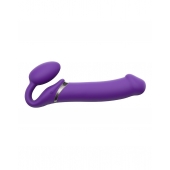 Фиолетовый безремневой вибрострапон Silicone Bendable Strap-On - size XL - Strap-on-me - купить с доставкой в Норильске
